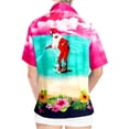 thumbnail image 4 of HAPPY BAY Women's Beach Funny Santa Claus Party Blouse Shirt Tops Short Sleeve Shirts Summer Hawaiian Christmas Blouses for Women XL Reindeer Sleigh, Pink, 4 of 5