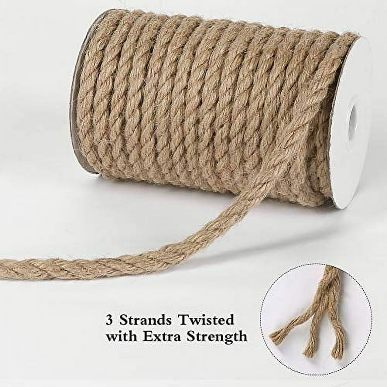 Tenn Well Strong Natural Jute Twine, 4mm Thick 66 Feet Long Jute String Rope  Roll for Garden, Arts & Crafts, Home Decor, Packaging 