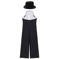 thumbnail image 4 of TiaoBug Kids Girls Magician Outfit Sleeveless Bowtie Tuxedo Leotard Jazz Dance Jumpsuit with Hat Black 8, 4 of 5