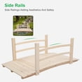 thumbnail image 4 of VINGLI 4 ft Garden Bridge Wooden Arch Footbridge Natural Wood, 4 of 10