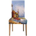 thumbnail image 2 of ABPHQTO Pintura al óleo Venecia Italia Estiramiento de la cubierta de la silla Funda protectora del asiento para el comedor Hotel Fiesta de bodas Juego de 6, 2 of 4