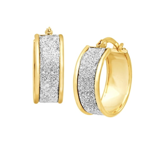 Glitter Hoop Earrings in 14kt Gold-Bonded Sterling Silver