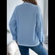 thumbnail image 5 of Suéter Informal de Larga con Cuello en V para Mujer, Jersey de Rayas Moderno de Punto , Suéteres Preppy. Azul M, 5 of 10