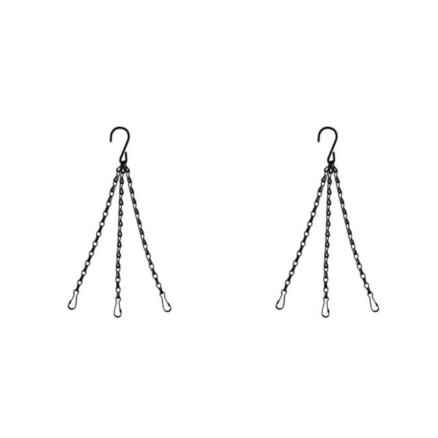 Baohd Ensemble de Chaînes Durables pour Paniers Suspendus en Métal Longueur Ajustable Conteneur Chaîne Noire 40cm 2ensemble