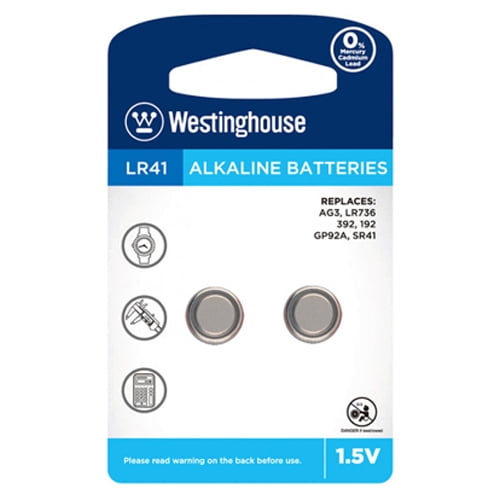 10-Pack LR41 / AG3 Westinghouse Alkaline Button Batteries (5 Cards of 2)