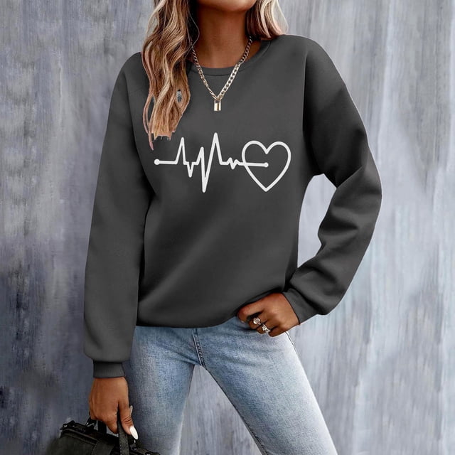 Cameland Chandail à Capuchon Imprimé à Col Rond pour Femmes, Nouvelle Mode, à Manches Longues