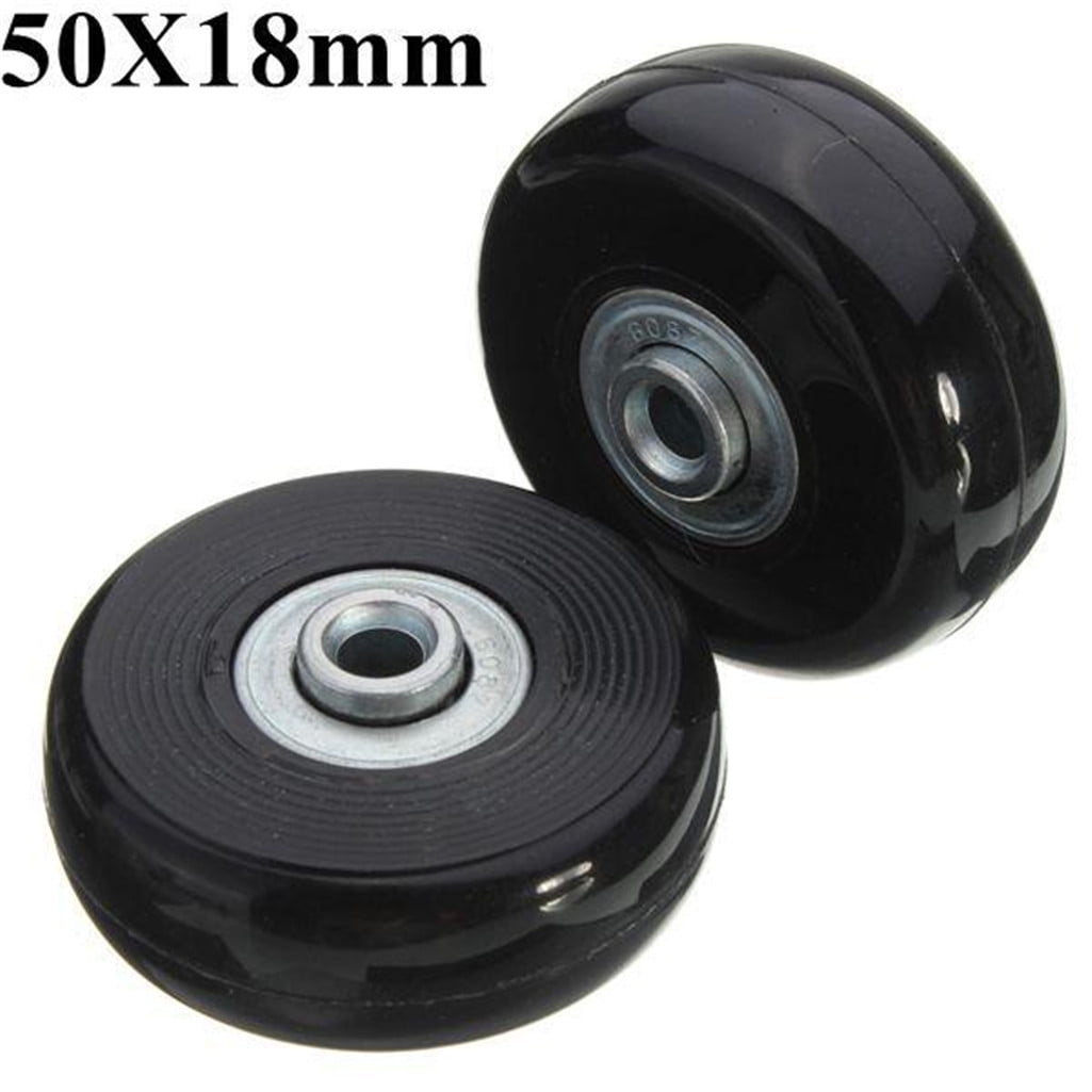Unbrand 2pcs 50mm Luggage Suitcase Replacement Rubber Wheel Roller