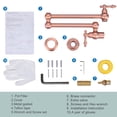 thumbnail image 3 of Wowow Wall Mounted Pot Filler with 2-Handles Double Joint Swing Arm in Copper, 3 of 8