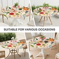 thumbnail image 7 of Floral Bohemian Table Cover with Elastic Border, 52-56 Inch Round Stretch Fit for Special Occasions, 7 of 7