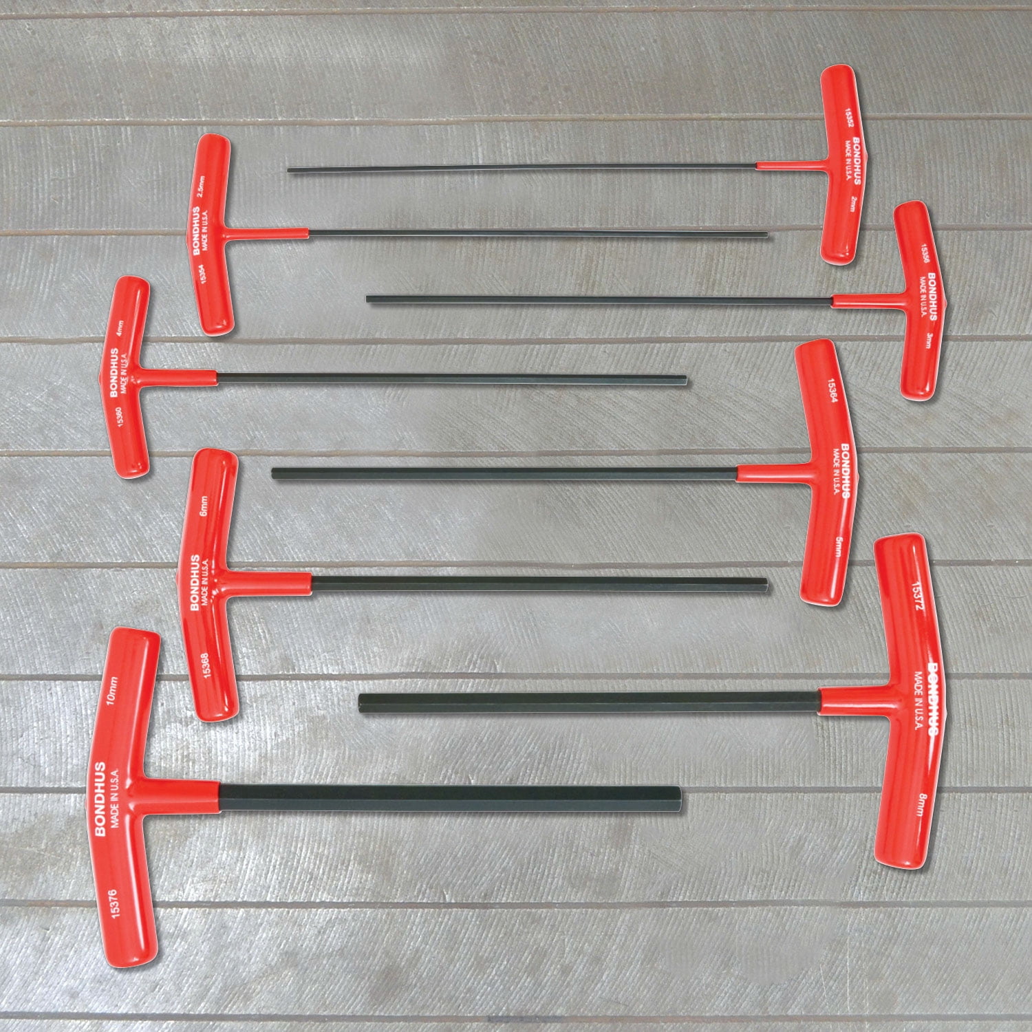 bondhus 15387 set of 8 hex t-handles, 9-inch length, sizes 2-10mm
