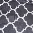 thumbnail image 2 of JML Luxuriously Velvety Plush Blanket Soft Lightweight Blanket Gray Clover Queen, 2 of 5