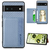 Feishell Back Flip Wallet Case for Google Pixel 6 Pro,Drop Protection Luxury PU Leather Magnetic Closure RFID Blocking Card Slots Flip Kickstand Support Car Mount Phone Case for Women Men,Blue