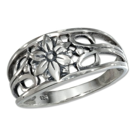 - STERLING SILVER FILIGREE FLOWER BAND