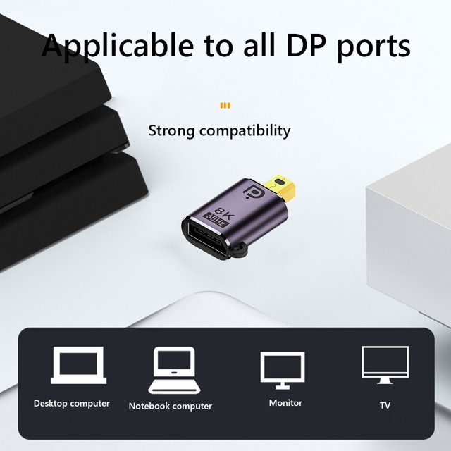 Adaptador Adaptador DP1.4 a Mini DP 8K 60Hz con luces indicadoras para computadora PC (B)