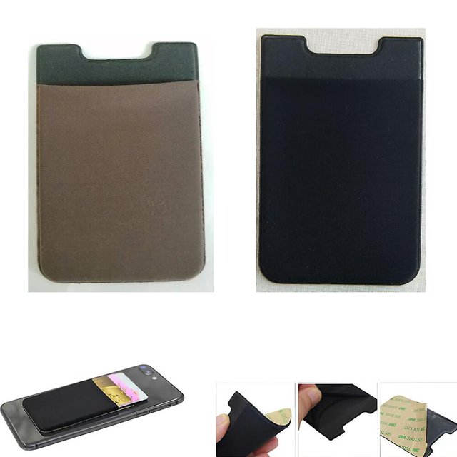 2 piezas de tarjetero de licra en forma de U para teléfono, tarjetero, funda adhesiva, billetera adhesiva para teléfono móvil, billetera adhesiva para iPhone