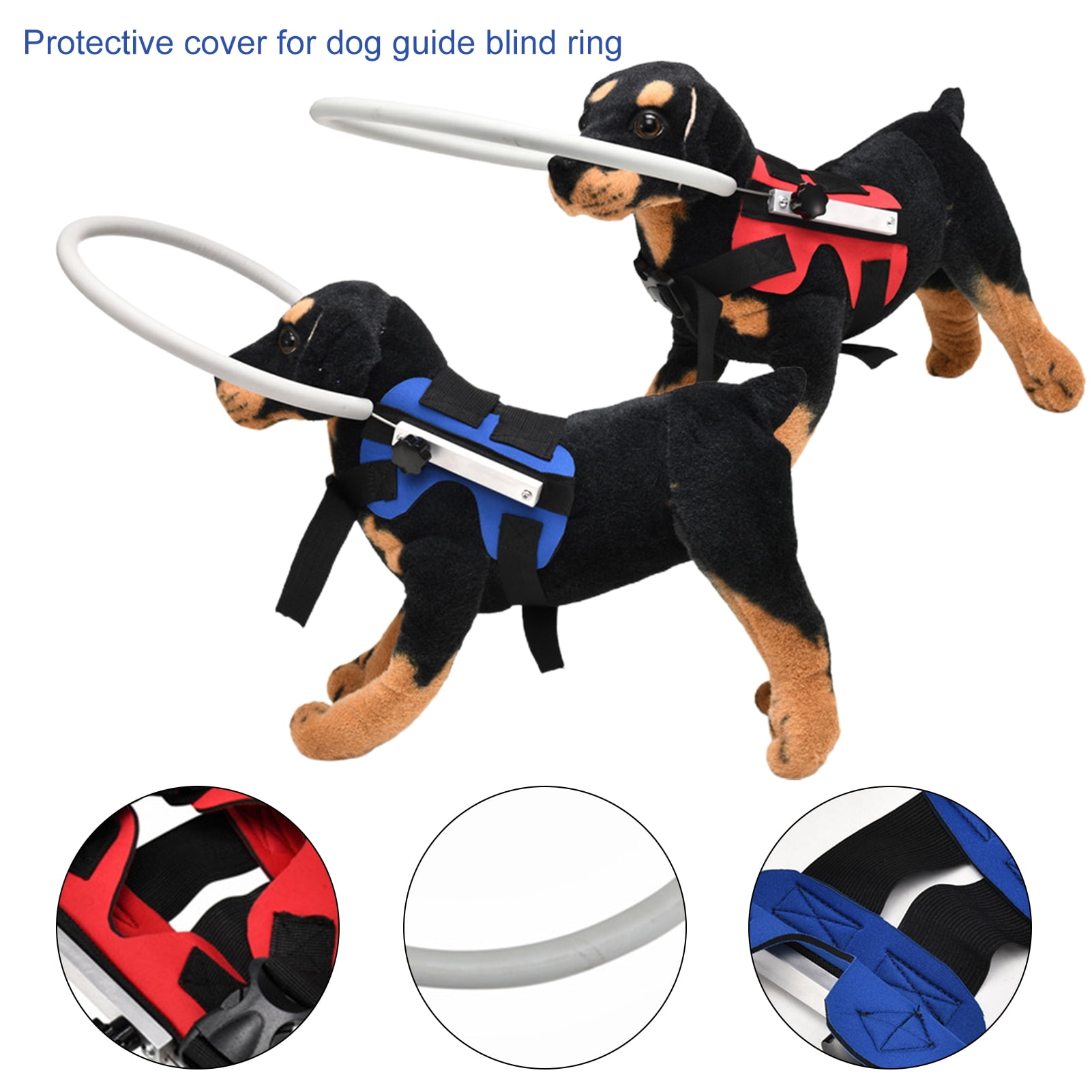 Blind Dog Halos Adjustable Wear Resistant Polyester Blind Dog Harness Guiding Device Ring for Pet
