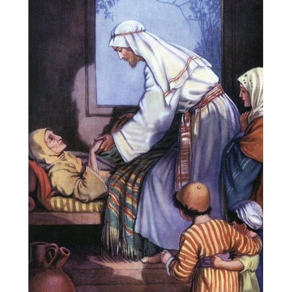 Catholic print picture - Jesus Heals Peters MIL T - 8" x 10" ready to be framed