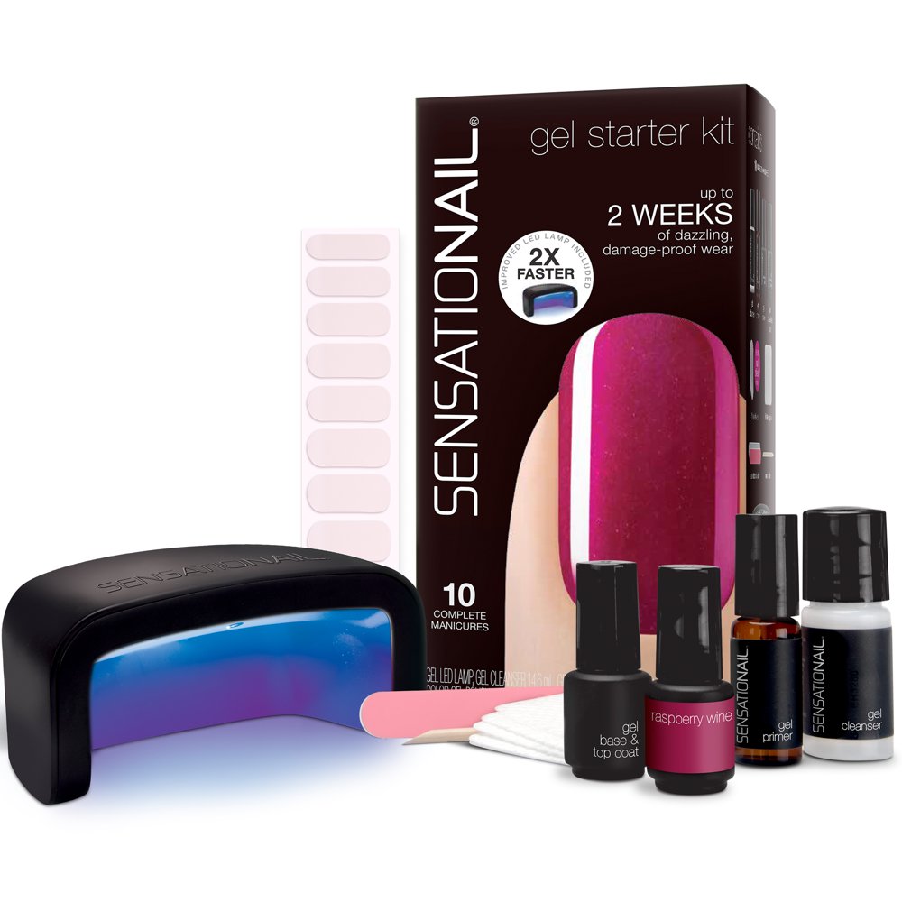 Sensationail Gel Nail Polish Kit (Red), Raspberry Wine, 0.25 fl oz