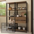thumbnail image 6 of Madesa Kitchen Pantry Storage Rack with 2 Drawers and Open Shelves 51"L Multiuse Modular Cabinet for Kitchen Organization - Black/Brown, 6 of 11