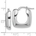 thumbnail image 2 of 925 Sterling Silver Rhodium Plated Polished Square Hoop Earrings 22.7x21.1mm Wide 6mm Thick Hoop Earring for Women, 2 of 2