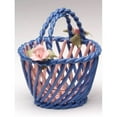 thumbnail image 3 of Ceramic Blue Basket with Pink Roses 3.75 inches  Nature, 3 of 3