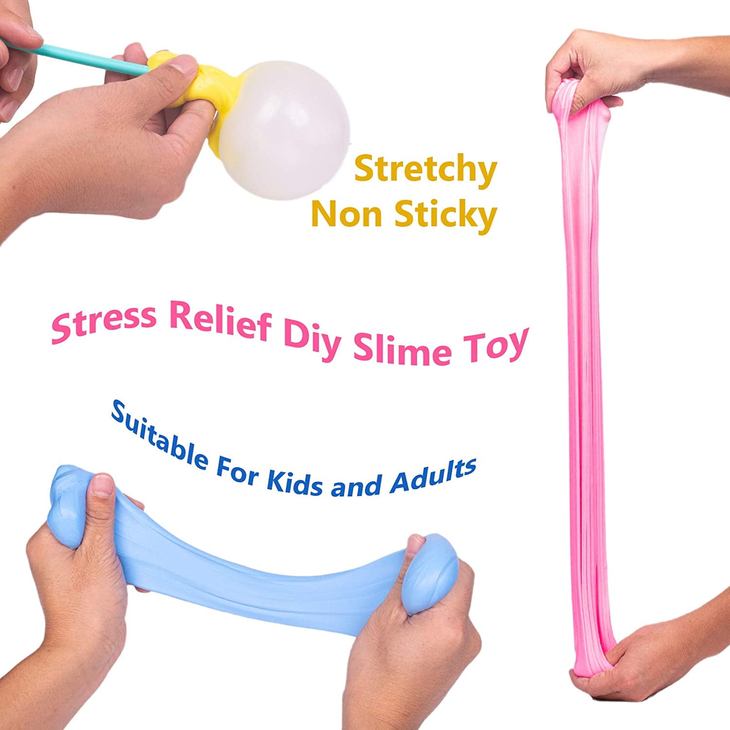 Slime Kit for Girls Ages 8-12, 24 Pack Butter Slime Kit with Cake Charms, Stress Relief Toy for Girls and Boys Party Favors and Birthday Gift, Christmas Stocking Stuffers