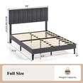 thumbnail image 3 of Choco Moon Upholstered Platform Bed with Height Adjustable Vertical Channel Headboard, Bedroom Furniture, Easy to Assemble-Full Size, 3 of 9