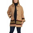 thumbnail image 2 of Pendleton Women's Wool Topper Coat(Camel Stripe,LARGE), 2 of 4