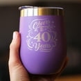 thumbnail image 3 of Bevvee Insulated Wine Tumbler 12 oz Cheers 40 Years 40th Birthday Gifts Tumblers, 3 of 4