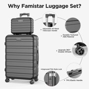Hardside Luggage 11 Pcs Set, Hardshell Suitcases with Spinner Wheels & Lock, 14 Travel Case, 20 Carry-On Luggage, 24 Checked Luggage, 28 Checked Luggage, Black