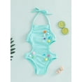 thumbnail image 2 of Bagilaanoe Toddler Baby Girl One-Piece Swimsuit Sleeveless Bodysuit Swimwear 6M 12M 18M 24M 3T 4T Kids Ruffle Bathing Suit, 2 of 9