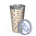 thumbnail image 2 of 16oz Tumblers Beige Christmas Decoration Pattern Stainless Steel Vacuum Insulated Double Wall Travel Tumbler Cups Mug with Lid and Straw,Cleaning Brush for Coffee,Tea, 2 of 4