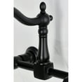 thumbnail image 3 of Kingston Brass KS1260WLL Willshire Double-Handle Wall-Mount Bridge Kitchen Faucet, Matte Black, 3 of 7