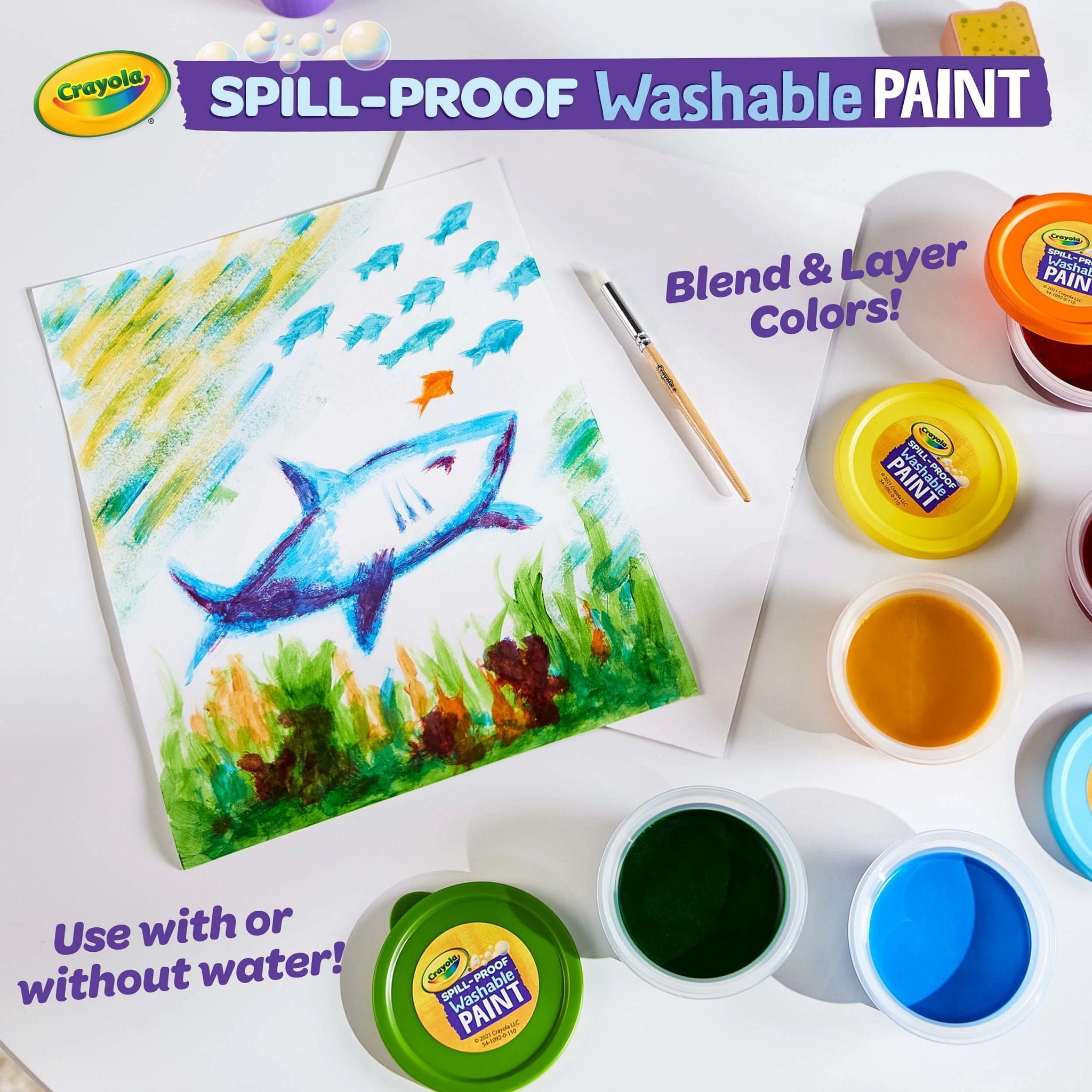 Crayola Spill Proof Paint Set, Washable Paint for Kids, Ages 3, 4, 5, 6