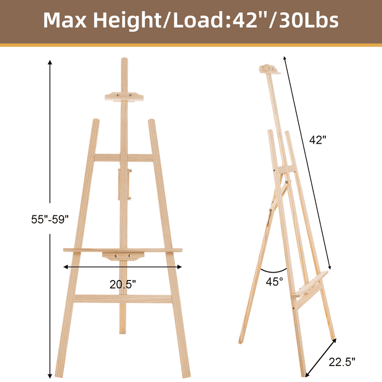 LAVFOX Adjustable Wooden Art Easel Stand, Folding photo 2