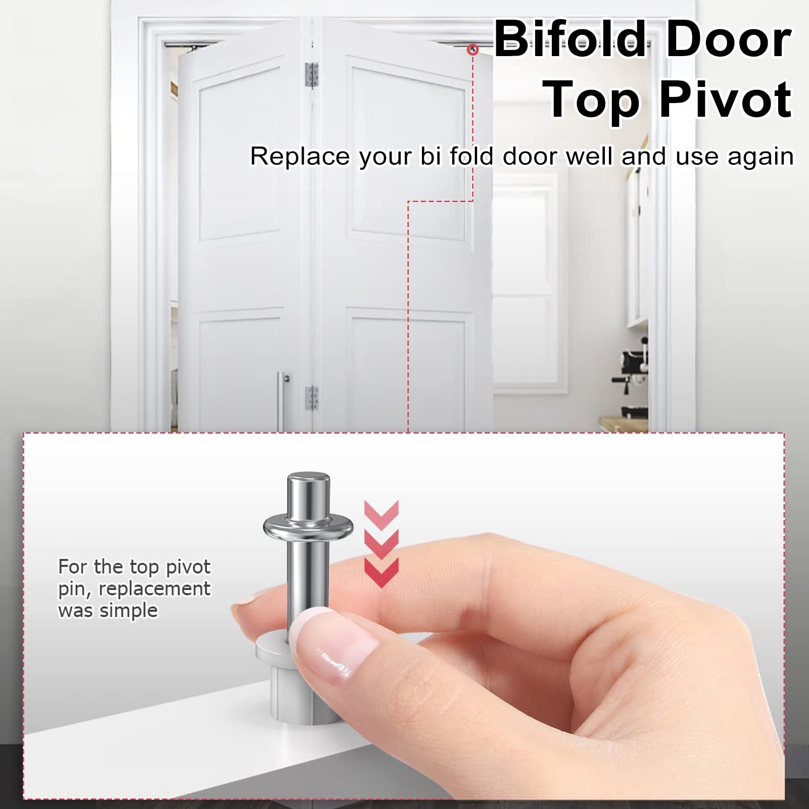 Fairnull Bifold Door Hardware Simple Installation Door Hinge Accessories  Bi-fold Closet Door Hardware Repair Tool Kit 