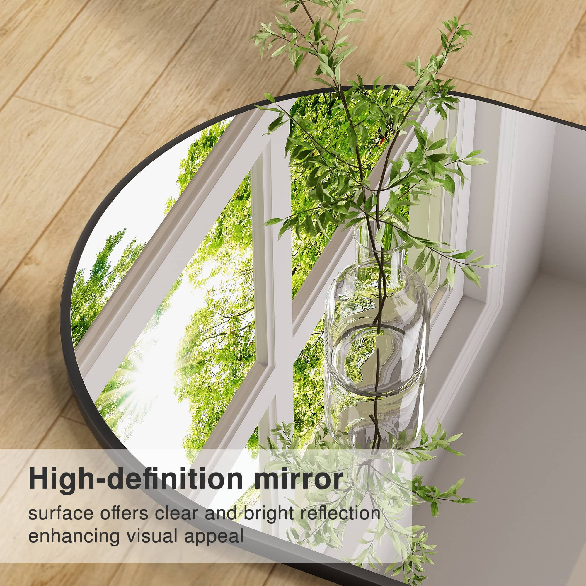 MAYEERTY 71" x 32" Black Arched Standing Full Length Floor Mirror