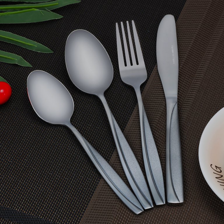 Stainless Steel Silverware Set, Handle Dinner Knife Fork Spoon