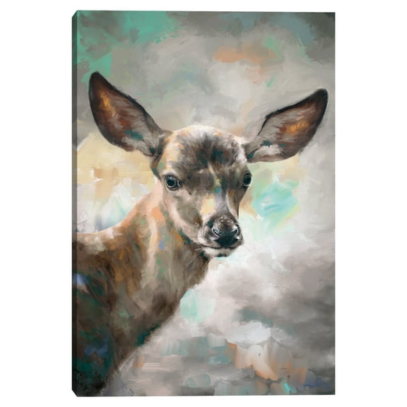 Deer Portrait by Studio Arts Canvas Art Print, 1.5" x 28"