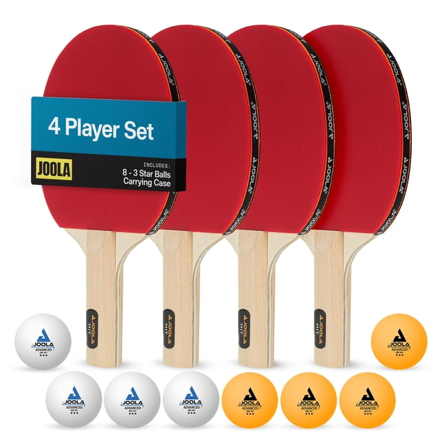 Juego de palas de ping pong JOOLA con pelotas y funda de transporte, 4 o 2
