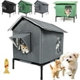 thumbnail image 1 of Maison pour Chat Extérieure Surélevée Toutes Saisons – Imperméable, Isolée et Pliable pour un Confort Douillet, Maison pour Chat Extérieure Résistante aux Intempéries avec Base Surélevée dans Garage, Cour, Véranda pour Chats Errants, avec Fenêtre (Gris,m), 1 of 3