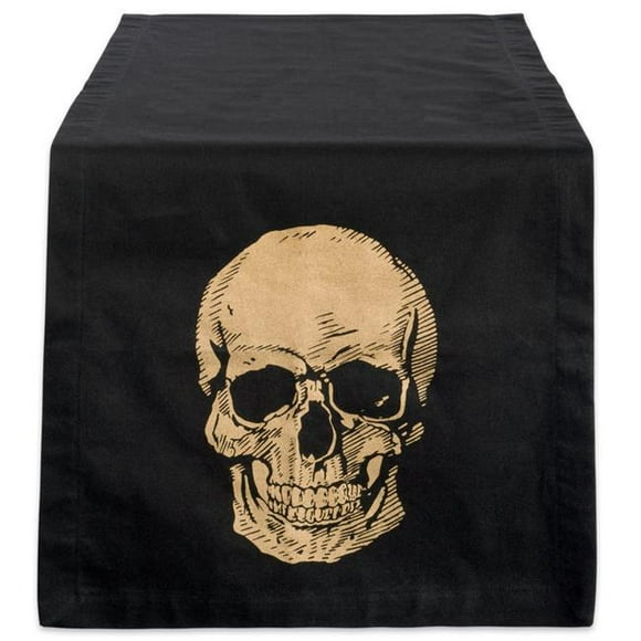 Design Imports CAMZ38222 14 x 72 in. Gold Skull Table Runner