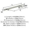 thumbnail image 6 of Amerock Bar Pulls 6-5/16 inch (160mm) Center-to-Center Satin Nickel Cabinet Pull - 10 Pack, 6 of 8