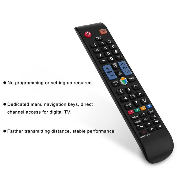 Control remoto universal, reemplazo de control remoto negro pequeño y confiable, para televisión televisión inteligente