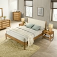thumbnail image 4 of Roundhill Furniture Vichy 6-Piece Rubberwood Bedroom Set with Corduroy Upholstered Queen Bed, Dresser, Mirror, 2 Nightstands, and Chest, 4 of 14