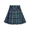 thumbnail image 1 of Girls Skirt Back School Uniform Peacock Green Tartan Skirt 9-10 Years, 1 of 5