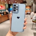 thumbnail image 2 of Compatible with Samsung Galaxy A23 5g 6.6” Phone Case Luxury Electroplate Cute Side Love Heart Pattren Cover with Camera Protection Silicone Shockproof Bumper for Galaxy A23 4g (Blue), 2 of 6