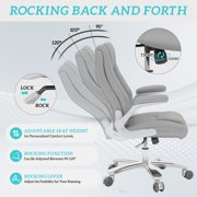 Ninecer Big and Tall Reclining Office Chair, 400lbs High Back Executive Chair with PU Leather, Gray
