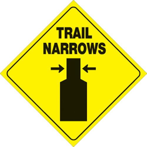 Voss 419 TN YR 12x12in. Reflective Trail Sign - Trail Narrows (Yellow/Black)