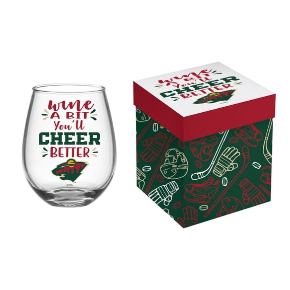 Minnesota Wild,17oz Boxed Stemless Glass